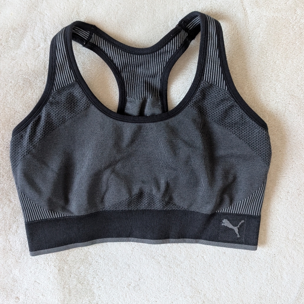 3/$30 Puma Women's Charcoal and Black Sports Bra
